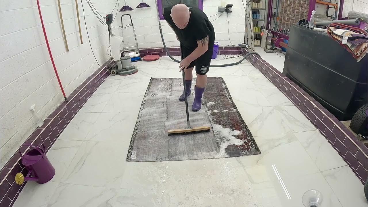 Urine removal, dye stripping and colouring a Persian rug YouTube