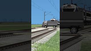 Vande Bharat Train Hit off Mini Truck | BUMPY RAILROAD | Train Crossing Simulator | Train #shorts