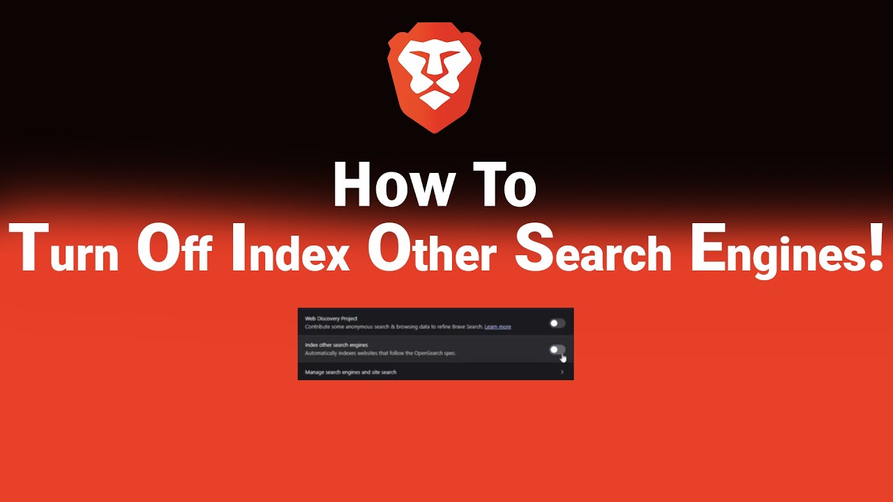How to Turn Off Index Other Search Engines on Brave [NEW] - YouTube