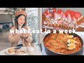 Life in korea  what i eat in a week  grocery shopping cafes cooking at home