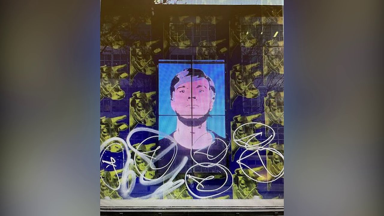 Andy Warhol Museum tagged with graffiti