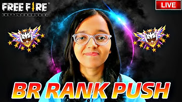 FREE FIRE LIVE: GRANDMASTER TOP 1 REGION : DAY 43 BR RANKPUSH #verticallive #freefirelive #girlgamer