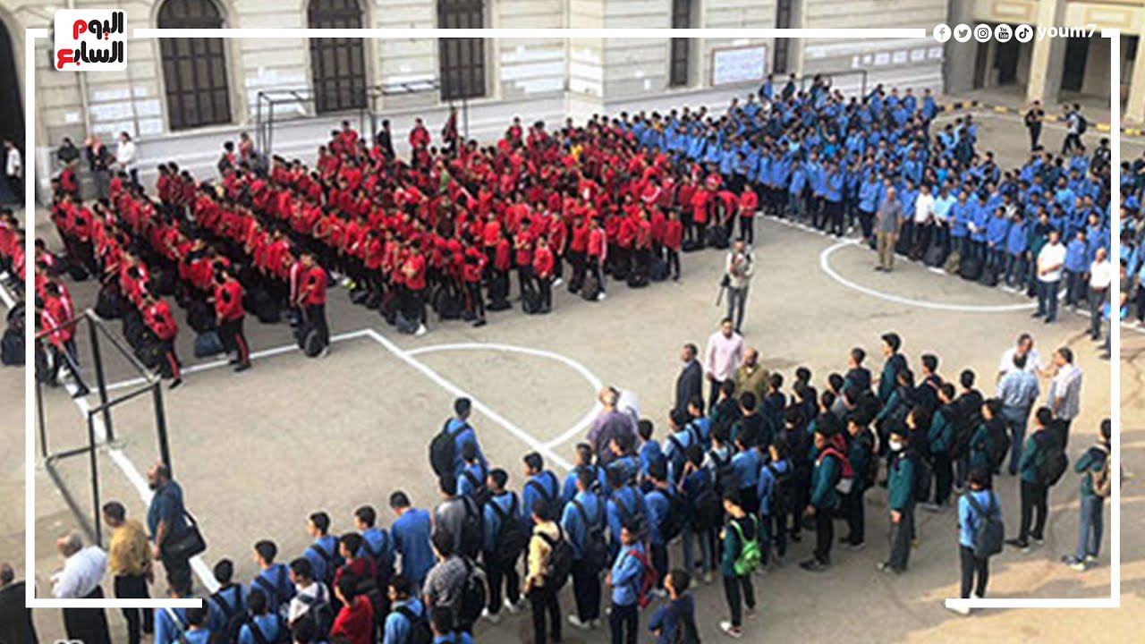 شاهد طابور الصباح في العام الدراسي الجديد بمحافظة الجيزة