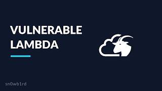 Vulnerable Lambda -- CloudGoat