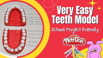 Very Easy Teeth Model Using Play-Doh Clay and Chalk