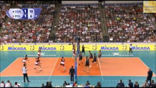 USA volleyball &#39;Invincible Rookie&#39; Aaron Russell highlights (2015 World League vs Poland)