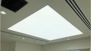 Translucent PVC stretch ceiling installation with LED cold back light #Shorts