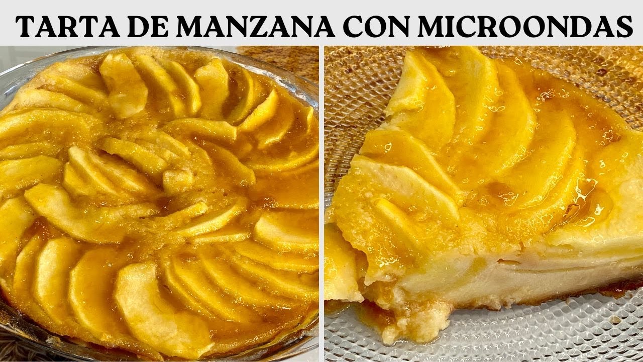 TARTA DE MANZANA 🍏 SUPER RAPIDA EN MICROONDAS 🎉🍰!!