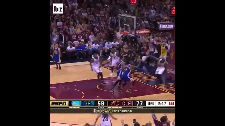 Lebron James jumps over 3 meters and breaks the gl...