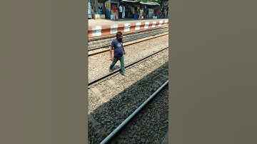 Man Crossing Railway Track 😭😱। Crossing Track #railtrack #risky