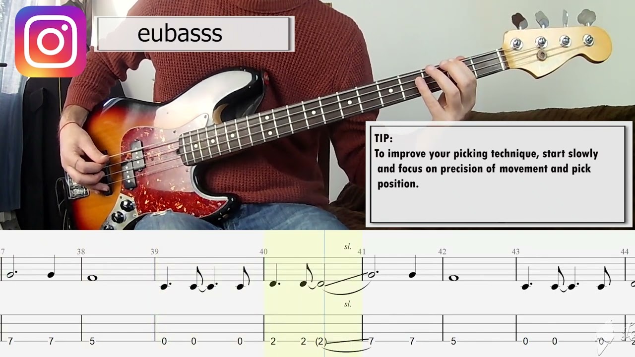 Imagine Dragons - Whatever It Takes BASS COVER + PLAY ALONG TAB + SCORE
