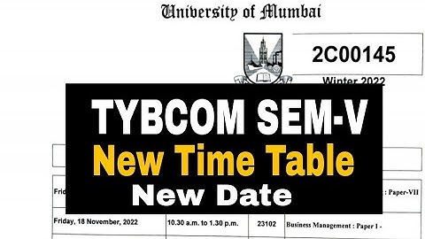 TYBCOM SEM-V Revised Time table || New Time Table || after Exam postpone || Atul Sir
