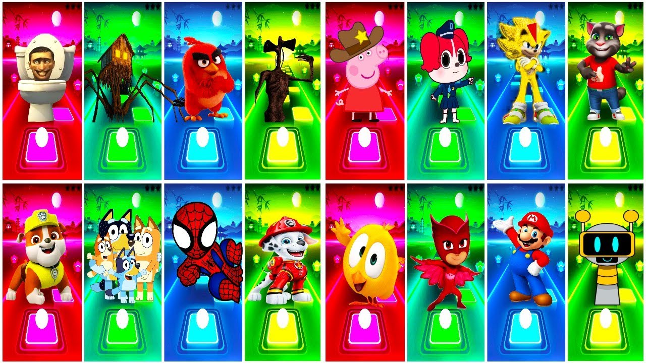 BUS EATER 🆚 EXTRA SLIDE 🆚 SKIBIDI TOILET 🆚 HOUSE HEAD 🆚 ODDBODS | Tiles Hop EDM Rush!