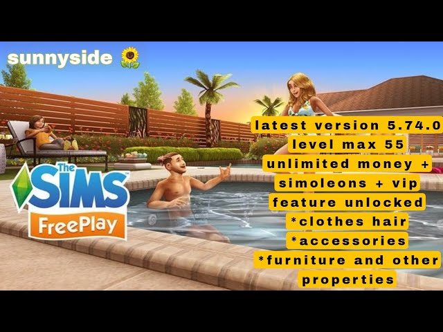 The Sims FreePlay Save Data, Simoleons, Lp's, Sp's and Max LVL 55, 5.57.2