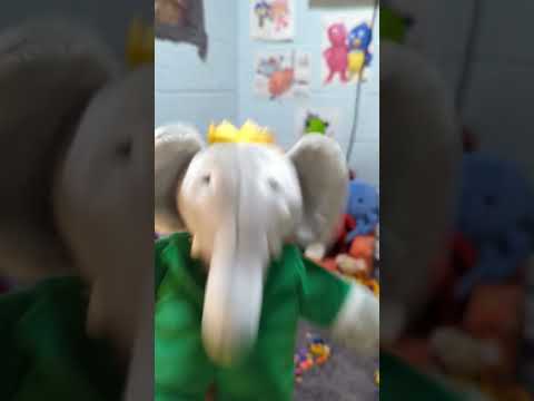 Babar puppet dances to his theme song
