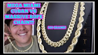 These MASSIVE chains aren't for everyone.. 12MM rope vs. 11.5MM Miami Cuban Link