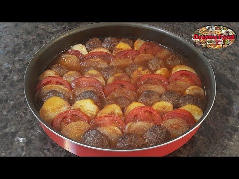 صينية الكفتة مع البطاطا الصحية على الطريقة اللبنانية Healthy Lebanese Kofta With Potatoes 