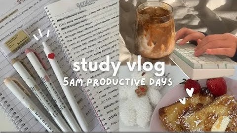 Study vlog waking up at 5am🌷, notetaking, lots of coffee, skincare, drawing, ft. Craftkitties🩷