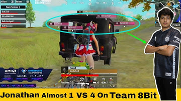 Jonathan Almost 1 VS 4 Clutche | Team God Like VS Team 8Bit / Skyesports Championship 3.0 \ Day 4