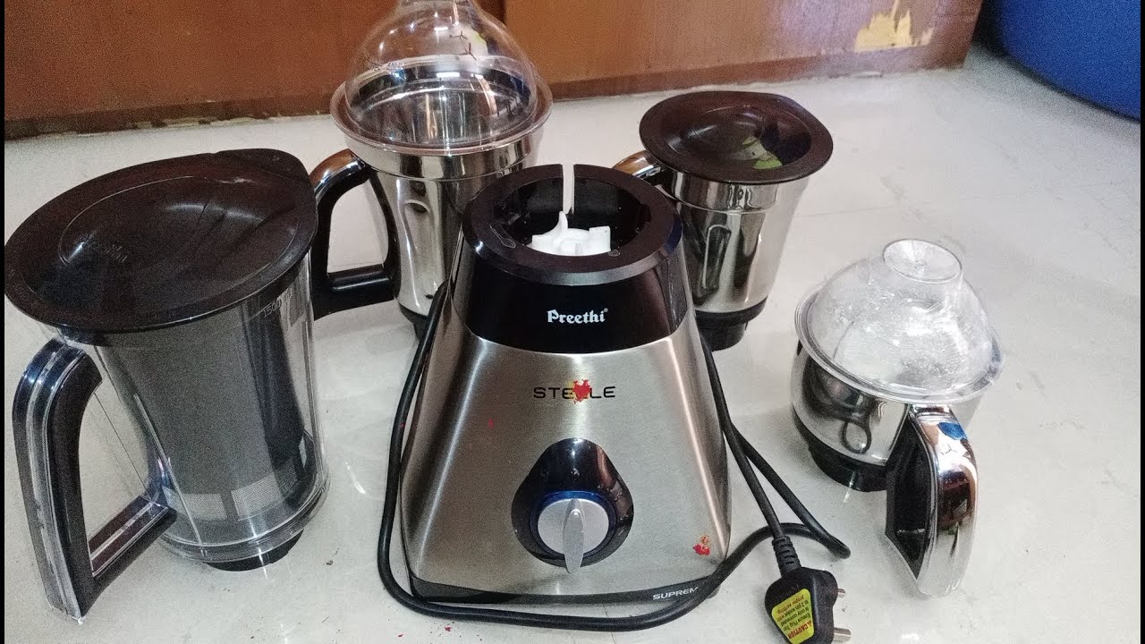 preethi steele supreme 750w 4 jar mixer grinder