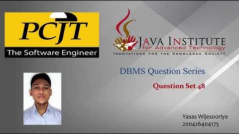 Data Base Task 48 | 1st Year | Java Institute For Advanced Technology