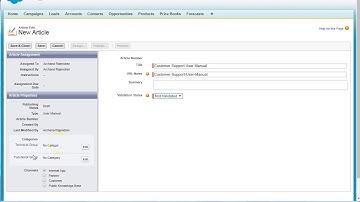 Salesforce - Create and Publish Articles