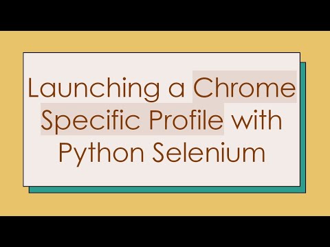 Launching a Chrome Specific Profile with Python Selenium