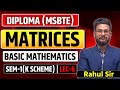 Diploma(MSBTE) Sem-1 Basic Mathematics | Chapter 2 | Matrices | Lecture 6 | K-Scheme |