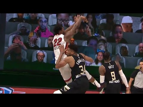 Giannis Fouls Jimmy Butler At The Buzzer | Game 2 | Bucks vs Heat