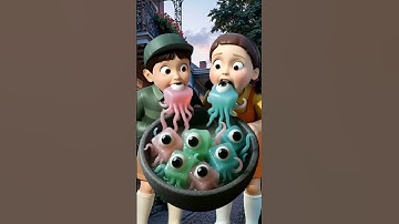 Squid Game eating colorful monster edible slime ASMR #asmrRainbow #squidgame #squidgame2 #ai