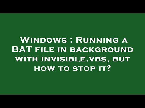 Windows : Running