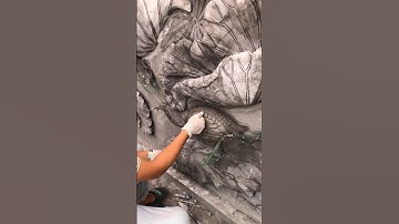 Tranh sen Hạc đắp bằng xi măng pass 3 / đắp và tạo lông cho Hạc / Mê không gian xanh