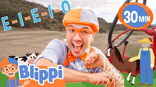 Old MacDonald Had a Farm Song | Blippi Songs｜Kids Songs｜Trucks for Kids