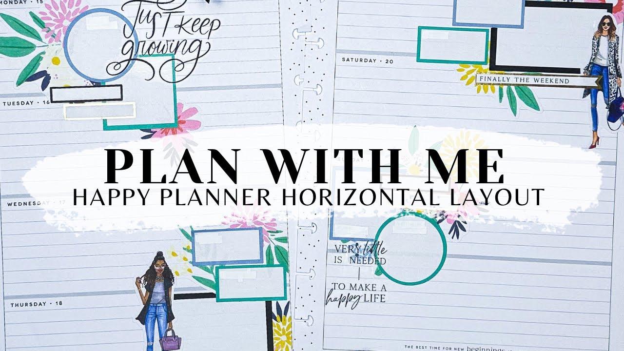 PLAN WITH ME 📒 | HAPPY PLANNER HORIZONTAL LAYOUT | HAPPY BLOOMS & RONGRONG | JAN 15 - 21