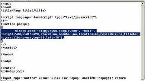 How to Create Pop-up Code