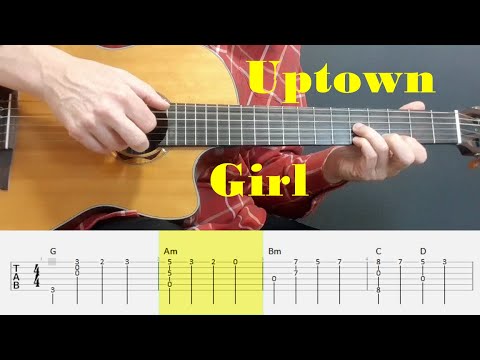 Uptown Girl - Billy Joel - Fingerstyle Guitar Tutorial Tab