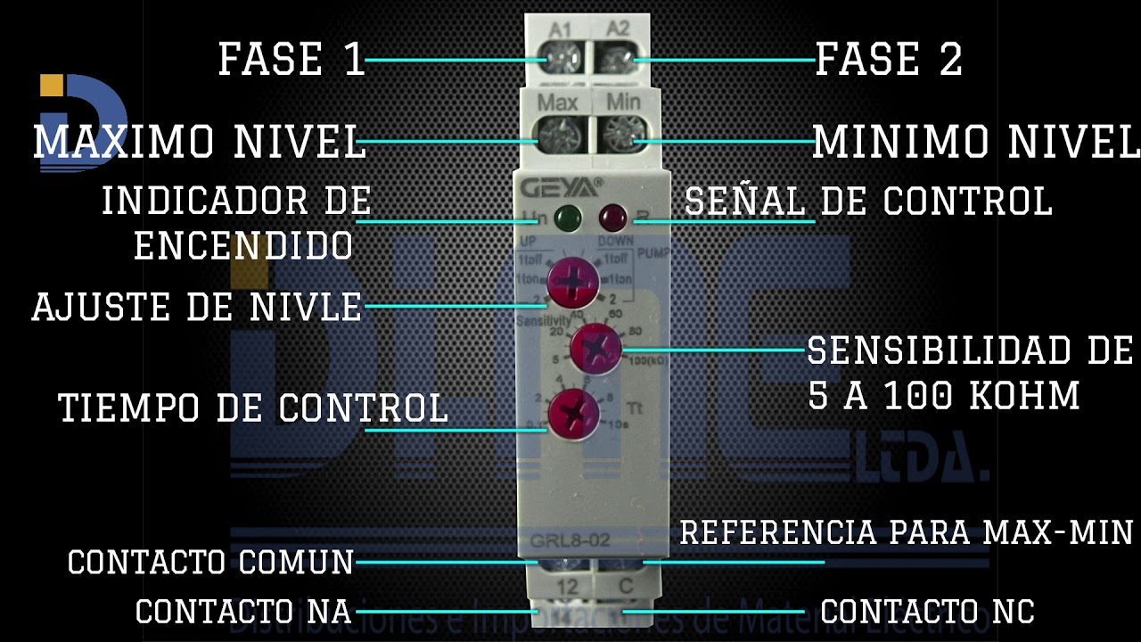 GRL80002 Control De Nivel Electrónico Análogo GEYA - YouTube
