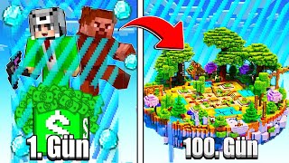 100 GÜN BOYUNCA TEK BLOK BARİYERDE YAŞAMAK   Minecraft