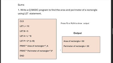 Commands and statements in  QBASIC