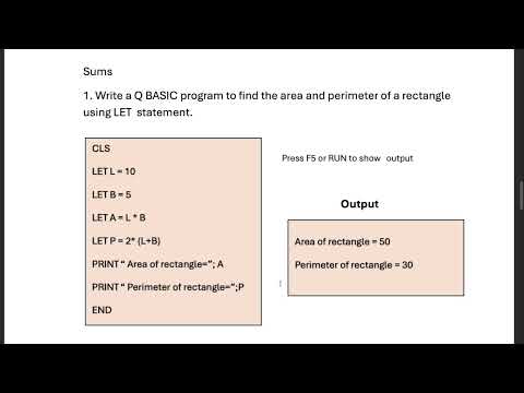 Commands and statements in  QBASIC