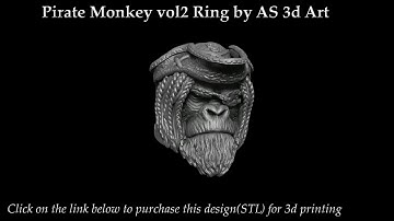 Pirate skull vol2 ring by AS 3d art