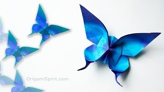 Origami Butterfly :: Mariposa UPDATED VERSION ::Actualizada(Origami tutorial and video instruction on how to make a butterfly. With permission from designer Evi Binzinger. SUBTÍTULOS EN ESPAÑOL • Leyla Torres ..., 2013-07-23T15:03:15.000Z)