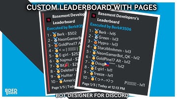 Customizable LEADERBOARD with PAGES | Bot Designer For Discord