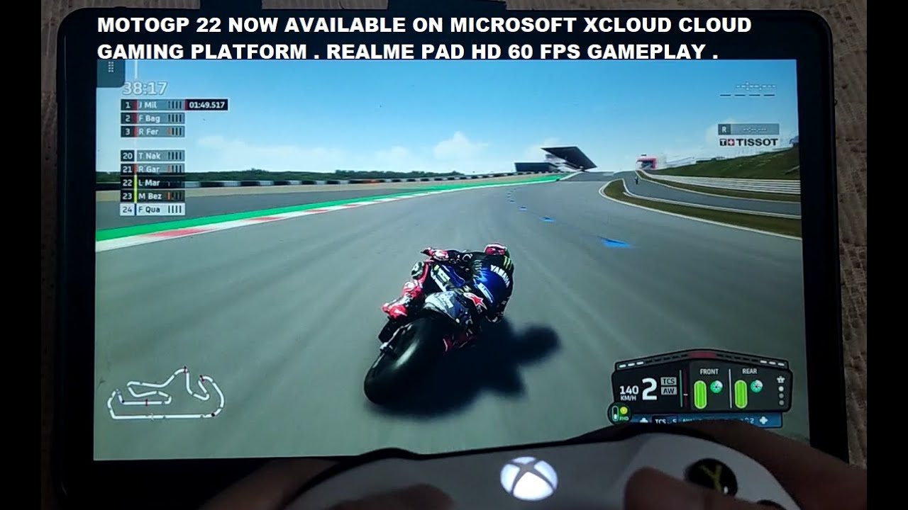 Realme Pad MotoGP 22 (Xbox) HD 60 FPS Gameplay Microsoft Xcloud Browser Cloud Gaming India