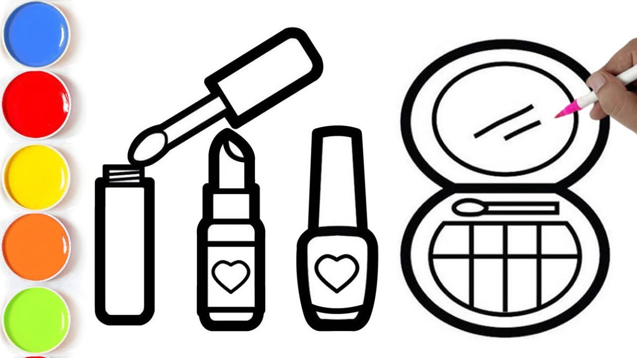 How to draw make up kit and color it | makeup kit drawing for kids