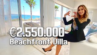 Beachfront LUXURY VILLA Tour with SPA, Gym, Tennis Court &amp;Business Hub Access in Costa del Sol,Spain