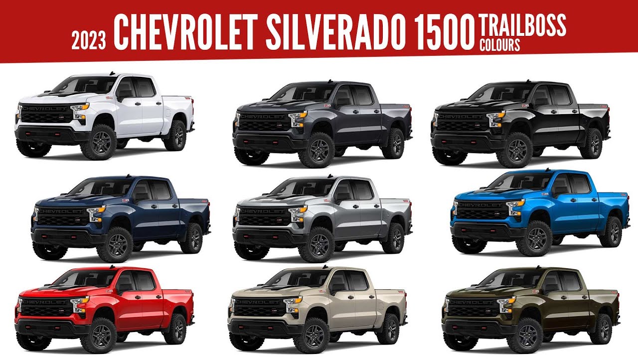 2023 Chevrolet Silverado 1500 Custom Trail Boss - All Color Options ...
