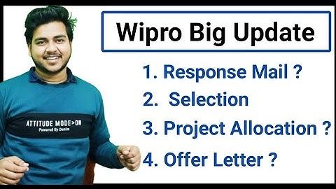 Wipro Big Update | Response Mail | Project Allocation | Selected for Project Engineer |