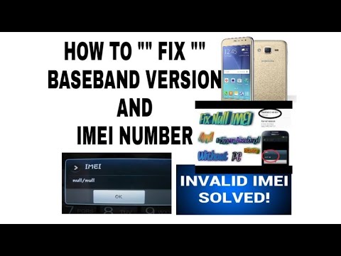 Samsung How To Fix Baseband Version Unknown/ Null Imei Fix Without Pc 2017
