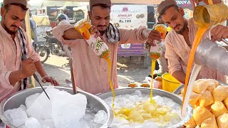 Nonstop Mango Slice Juice 🥭 | The Most Refreshing Street Drink | Crushed Ice Mango Juice in Karachi